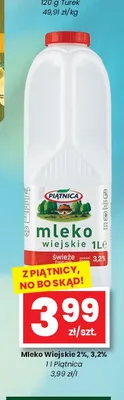 Mleko Wiejskie świeże 2% Piątnica promocja w emma MARKET