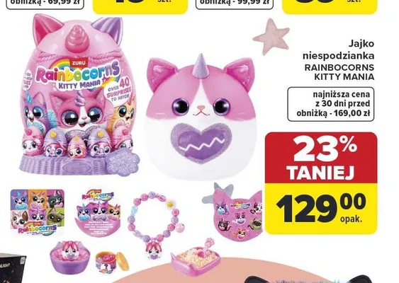 Jajko niespodzianka RAINBOCORNS KITTY MANIA promocja w Carrefour