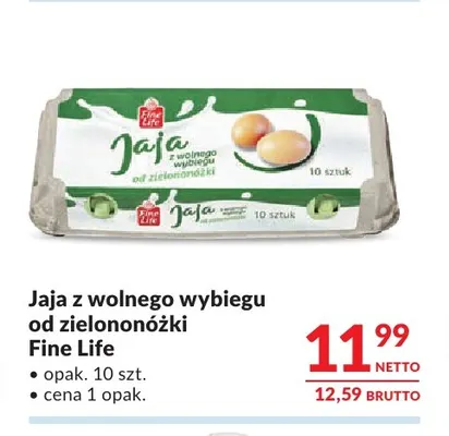 Jajka kurze z wolnego wybiegu od zielononóżki Fine Life promocja w Makro