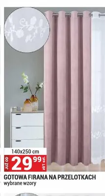Gotowa firana na przelotkach 140x250 cm promocja w Merkury Market