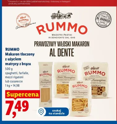 Makaron spaghetti Rummo promocja w Lidl
