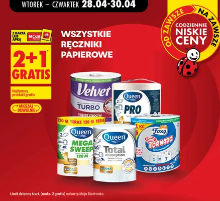 Ręcznik papierowy Velvet Turbo super mocny promocja w Biedronka