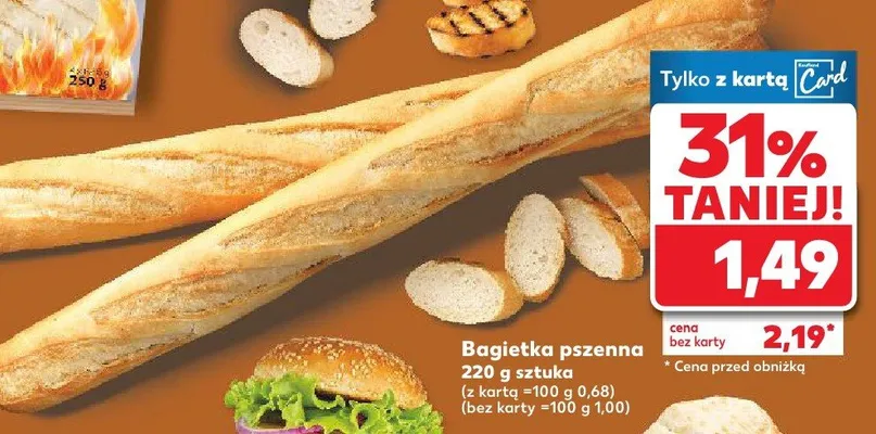 Bagietka pszenna 220 g promocja w Kaufland