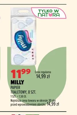 Papier toaletowy Milly 8-pak promocja w Drogerie Natura