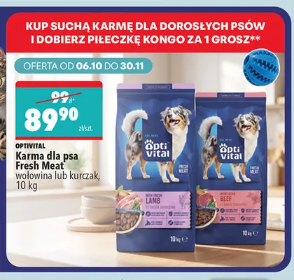 Karma dla psa Fresh Meat kurczak OptiVital promocja w Biedronka