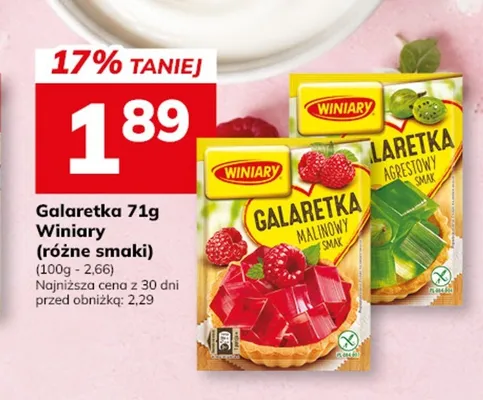 Galaretka o smaku malinowym Winiary promocja w Hitpol