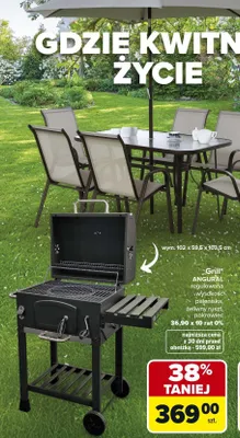 Grill Angural regulowana wysokość, paleniska, żeliwny ruszt, pokrowiec promocja w Carrefour Market
