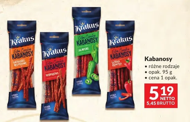 Kabanosy Krakus różne rodzaje promocja w Makro
