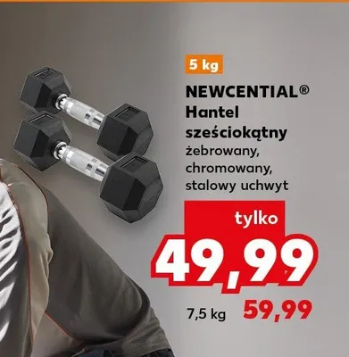 Hantel sześciokątny 5 kg promocja w Kaufland