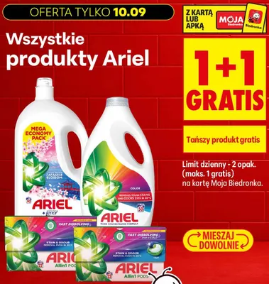 Kapsułki do prania Allin1 Pods Ariel promocja w Biedronka