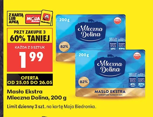 Masło ekstra Mleczna rzeka promocja w Biedronka