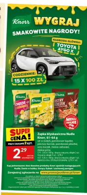 Zupka błyskawiczna Nudle Knorr cheese pizza promocja w Twój Market
