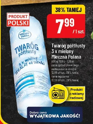 Twaróg półtłusty 3 x mielony Mleczna Polana promocja w POLOmarket