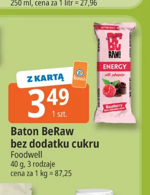 Baton BeRaw bez dodatku cukru Foodwell promocja w Leclerc