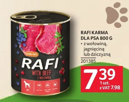 Karma dla psa Rafi z dziczyzną promocja w Selgros