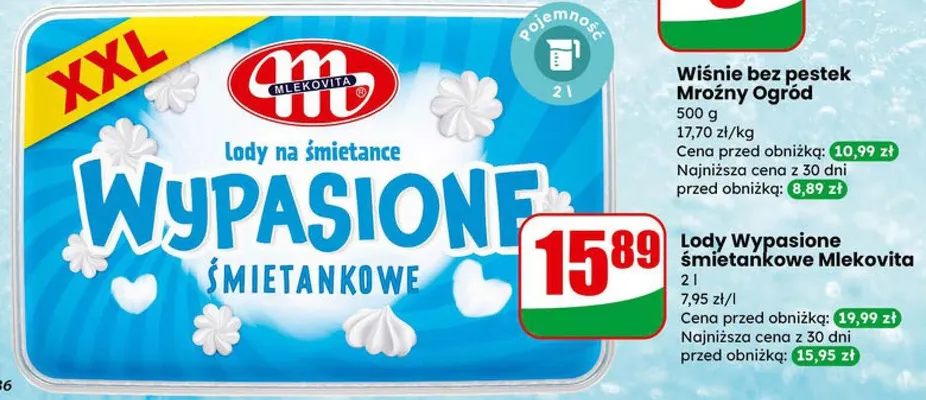 Lody Wypasione śmietankowe Mlekovita promocja w Dino