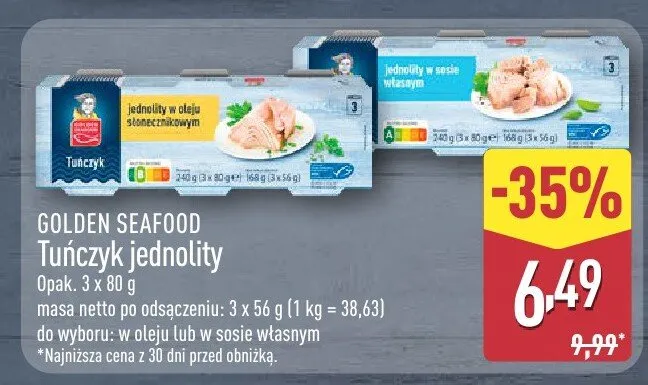 Tuńczyk jednolity promocja w Aldi