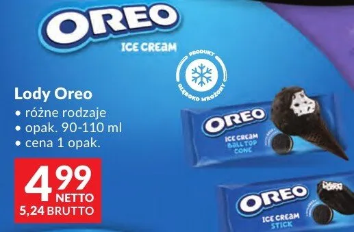 Lody Oreo różne rodzaje promocja w Makro