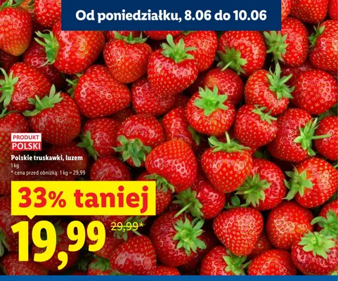 Truskawki polskie luzem promocja w Lidl