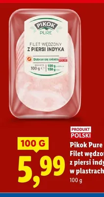 Filet wędzony z piersi indyka, w plastrach promocja w Lidl