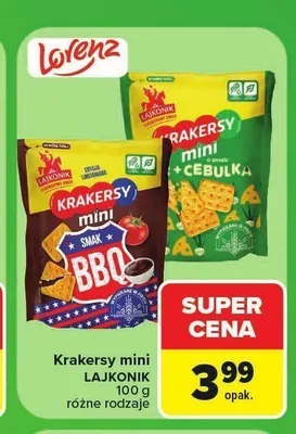 Krakersy mini Lajkonik z cebulką promocja w Carrefour
