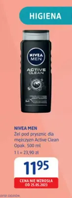 Żel pod prysznic dla mężczyzn Active Clean NIVEA MEN promocja w Drogerie DM