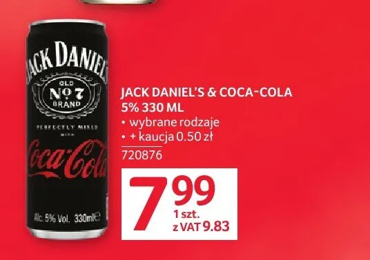 Jack Daniel's & Coca-Cola 5% promocja w Selgros
