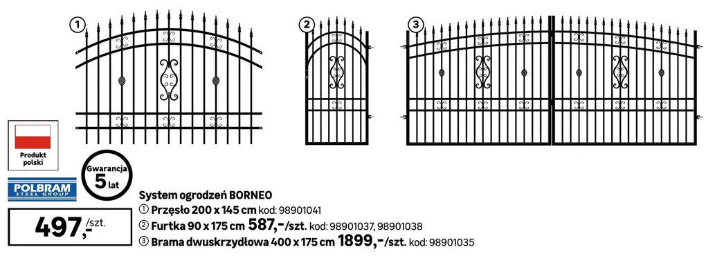Furtka POLBRAM Borneo 90x175cm promocja w Leroy Merlin
