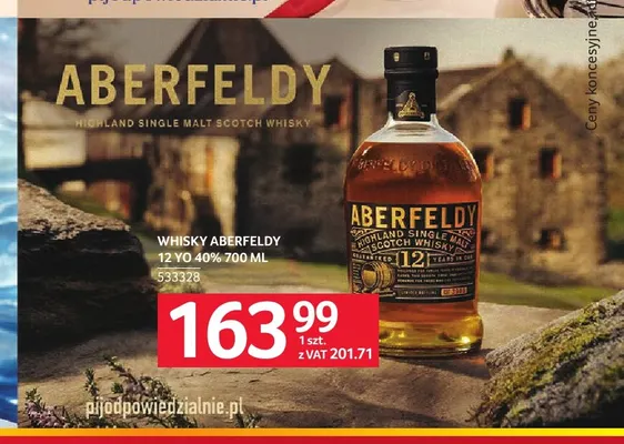 Whisky Aberfeldy 12 YO 40% promocja w Selgros