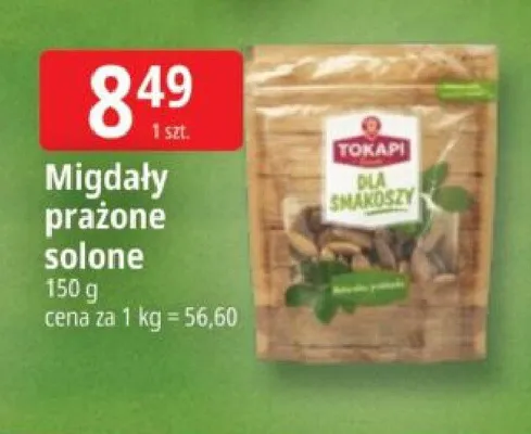 Migdały prażone solone Tokapi promocja w Leclerc