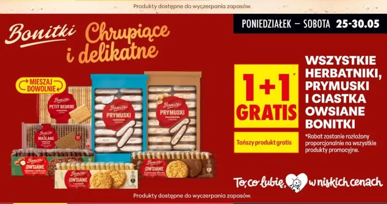 Ciastka Bonitki Owsiane z czekoladą mleczną promocja w Biedronka