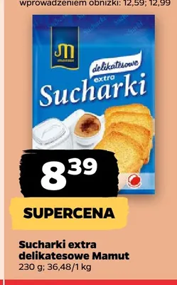 Sucharki extra delikatesowe Mamut promocja w Netto