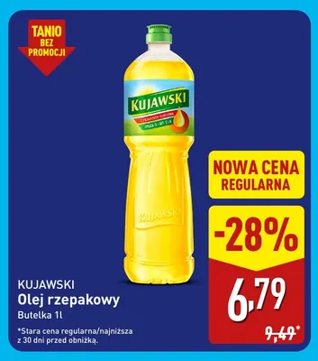 Olej rzepakowy Kujawski promocja w Aldi