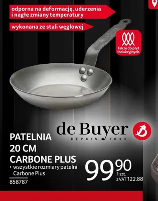 Patelnia 20 cm Carbone Plus de Buyer promocja w Selgros