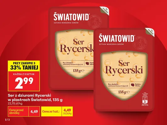 Ser z dziurami Rycerski w plastrach promocja w Biedronka