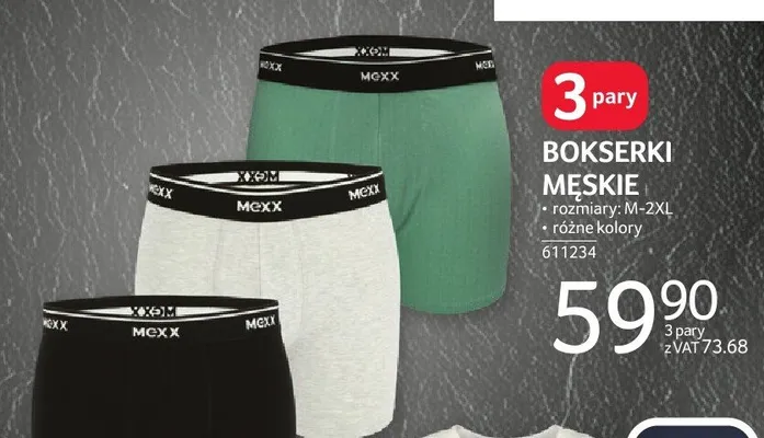 Bokserki męskie MEXX 3-pak promocja w Selgros