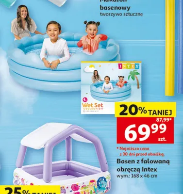 Basen z falowaną obręczą Intex wym.: 168x46cm promocja w Auchan