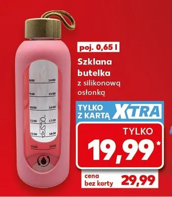 Szklana butelka z silikonową osłonką poj. 0,65l promocja w Kaufland