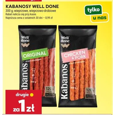 Kabanosy wieprzowo-drobiowe Chicken & Pork Well Done promocja w Stokrotka