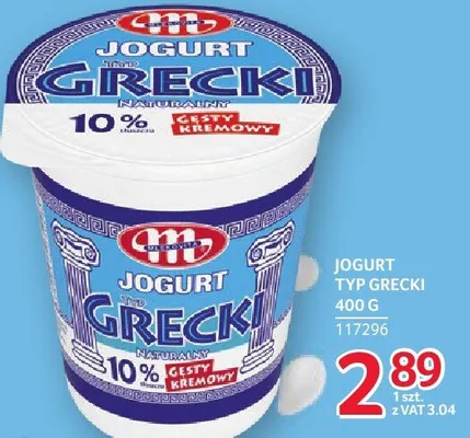 Jogurt typ grecki Mlekovita 400g promocja w Selgros