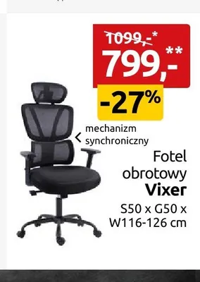 Fotel obrotowy Vixer promocja w Black Red White