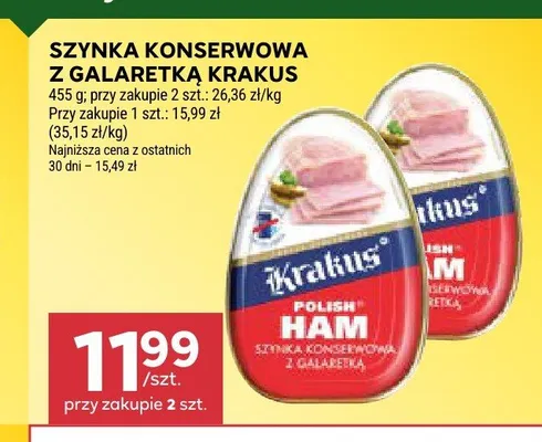 Szynka konserwowa z galaretką Krakus promocja w Stokrotka