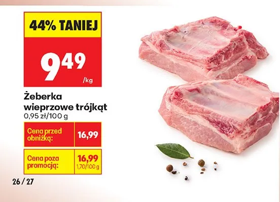 Żeberka wieprzowe trójkąt promocja w Biedronka