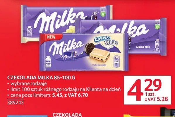 Czekolada Milka promocja w Selgros