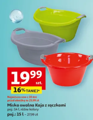 Miska owalna Kaja z rączkami poj.: 15 l promocja w Auchan