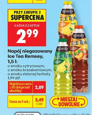 Napój niegazowany Ice Tea o smaku zielonej herbaty promocja w Biedronka