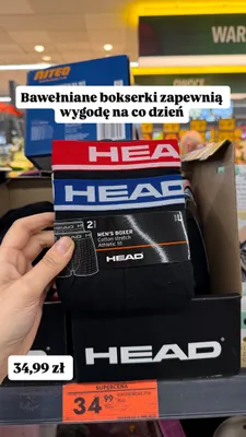 Bawełniane bokserki męskie HEAD 2-pak promocja w Biedronka