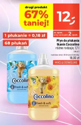 Płyn do płukania tkanin Coccolino promocja w Dealz