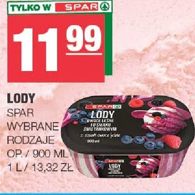 Lody wybrane rodzaje promocja w SPAR