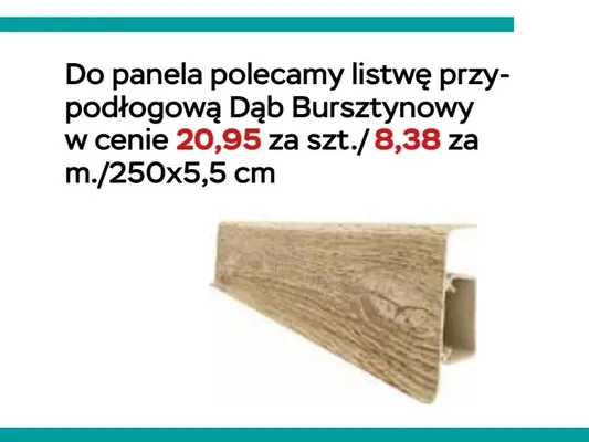 Listwa przypodłogowa Dąb Bursztynowy promocja w Abra Meble